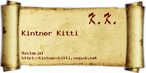 Kintner Kitti névjegykártya